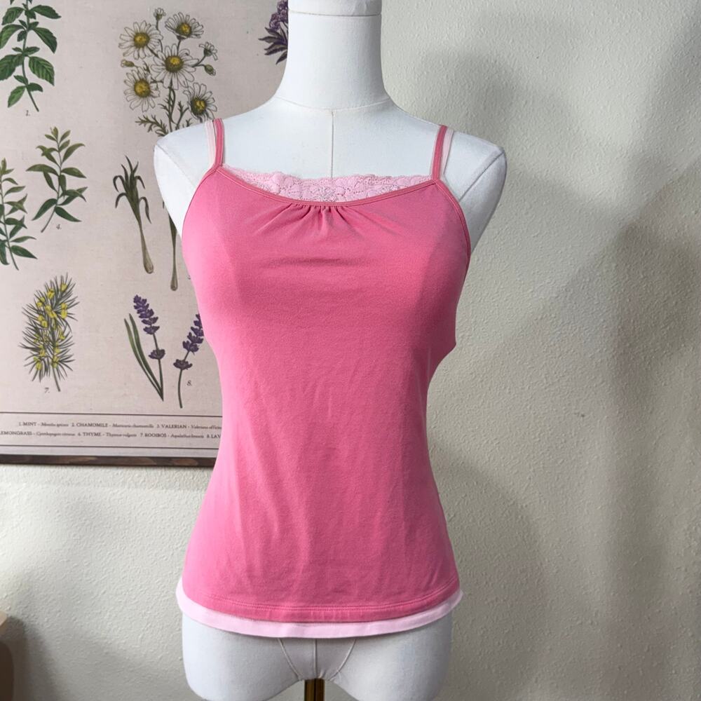 90s Y2k Sequin Lace Layered Cami Top Cutecore Coquette Dolly Fairy HImekaji XS S